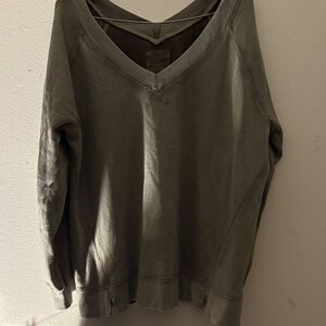 Aerie Olive V-Neck Sweater